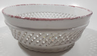 Portugal Hand Made Hand Painted Flowers 7" Diameter Perforated Bowl Dish