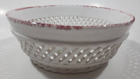 Portugal Hand Made Hand Painted Flowers 7" Diameter Perforated Bowl Dish