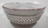 Portugal Hand Made Hand Painted Flowers 7" Diameter Perforated Bowl Dish