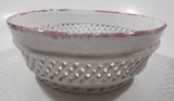 Portugal Hand Made Hand Painted Flowers 7" Diameter Perforated Bowl Dish