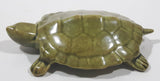 Green Turtle Pottery Figurine Ornament 3 1/2" Long