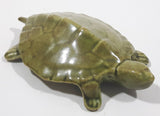 Green Turtle Pottery Figurine Ornament 3 1/2" Long