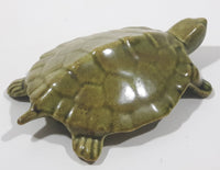 Green Turtle Pottery Figurine Ornament 3 1/2" Long