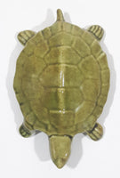 Green Turtle Pottery Figurine Ornament 3 1/2" Long