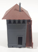 Grey and Brown Plastic Railroad Model Outpost Lookout Tower Building