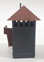 Grey and Brown Plastic Railroad Model Outpost Lookout Tower Building