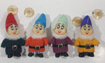 Vintage Disney Snow White and The Seven Dwarfs Suction Cup Window Hanger 4" Tall Stuffed Plush Figures Set of 4