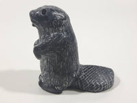 A Wolf Original Beaver Soapstone Carved Sculpture Ornament