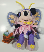 Disney Minnie Mouse Purple Butterfly with Easter Egg Basket 10" Tall Stuffed Plush Toy Character