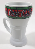 Mann Made Mugs Exclusive Coca Cola White Stained Glass Pattern 5 1/2" Tall Ceramic Mug Cup