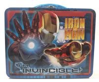 2010 Tin Box Co. Marvel Iron Man 2 I'm Invincible! Embossed Tin Metal Lunch Box