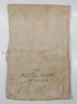 Vintage Royal Bank of Canada Large 9" x 14" Canvas Cash Money Coin Bag