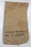 Vintage Canadian Imperial Bank of Commerce Large 9" x 15" Canvas Cash Money Coin Bag