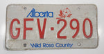 2000+ Alberta Wild Rose Country Red Letters White Metal Vehicle License Plate Tag GFV 290