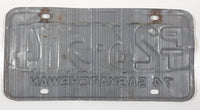 Vintage 1974 Saskatchewan Green Lettering White TAXI Vehicle License Plate Metal Tag PT 26 514