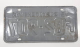 Vintage 1972 Saskatchewan Blue Lettering White Farm Vehicle License Plate Metal Tag F 82 907