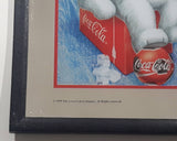 1999 Coca Cola Polar Bear 9" x 12 1/2" Glass Mirror Sign