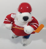 Very Hard To Find Coca Cola Polar Bear Ice Hockey Player 8" Tall Toy Stuffed Animal Plush Mascot Character