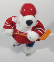 Very Hard To Find Coca Cola Polar Bear Ice Hockey Player 8" Tall Toy Stuffed Animal Plush Mascot Character