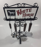 Vintage White Horse Fine Old Scotch Whisky Mirror Nostalgia Bar Tools Drink Mixing 14 1/2" Tall 5 Piece Set Man Cave Collectible