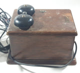 Antique 1935 Western Electric Black Telephone Phone and Wood Ringer Box Made in USA