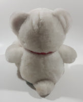 JS Toys Valentine Cuddle White Teddy Bear with Red Hearts 11" Tall Toy Stuffed Plush Animal