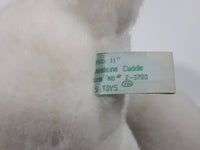 JS Toys Valentine Cuddle White Teddy Bear with Red Hearts 11" Tall Toy Stuffed Plush Animal