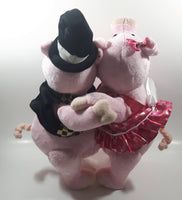 Rare Clothing Version Cuddle Barn Fred & Astelle Singing and Dancing To Mambo  No 5 by Lou Bega Animated Robotic Pink Pig Couple 15" Tall