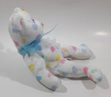 2001 Ty Beanie Babies Kissme White Heart Covered Teddy Bear 8" Tall Toy Stuffed Plush Animal New with Tags