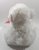 White Teddy Bear Holding Rose in a Flower Pot 11" Tall Toy Stuffed Animal Plush