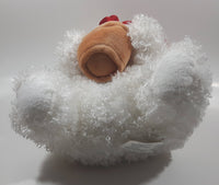 White Teddy Bear Holding Rose in a Flower Pot 11" Tall Toy Stuffed Animal Plush