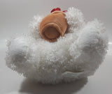 White Teddy Bear Holding Rose in a Flower Pot 11" Tall Toy Stuffed Animal Plush
