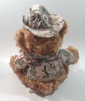 Creature Comfort Plush Toys Brown Teddy Bear Canadian Army Solider Support Our Troops 8" Tall Toy Stuffed Plush Animal with Lapel Pin on Chest and Hat