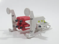 White and Red Rocket Ship 2 1/8" Long Plastic Spacecraft Vehicle