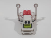 White and Red Rocket Ship 2 1/8" Long Plastic Spacecraft Vehicle