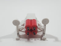White and Red Rocket Ship 2 1/8" Long Plastic Spacecraft Vehicle
