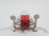 White and Red Rocket Ship 2 1/8" Long Plastic Spacecraft Vehicle