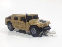 2006 McDonald's #4 Hummer H1 Push and Go Friction Motorized Beige Brown Sand Plastic Die Cast Toy Car Vehicle with Winch