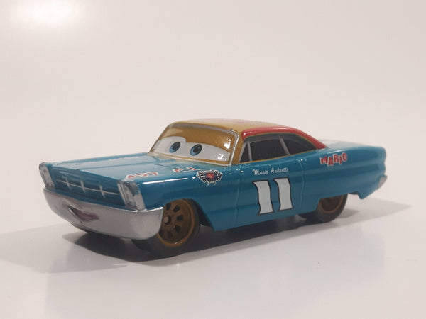 Disney Pixar Cars #11 Mario Andretti Teal Blue Green 427 C.I. Die Cast Toy Race Car Vehicle