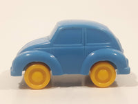 Rare 1980s Lars Kjellme AB Sweden Volkswagen Beetle Blue Plastic Die Cast Toy Car Vehicle