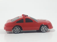 Unknown Brand Fire Rescue Coupe Red Plastic Die Cast Toy Car Vehicle