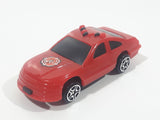 Unknown Brand Fire Rescue Coupe Red Plastic Die Cast Toy Car Vehicle