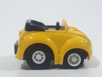 1987 Buddy L Volkswagen Beetle Convertible Yellow Pullback Miniature Die Cast Toy Car Vehicle