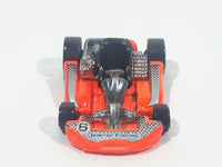 2001 Hot Wheels Go Kart #6 Neon Orange Die Cast Toy Car Vehicle