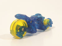 2007 McDonald's Hot Wheels Stunt Strikers #7 Alien Crosser Motor Cycle Translucent Dark Blue Die Cast Toy Vehicle