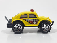 2001 Matchbox San Blasters Volkswagen Beetle 4x4 Yellow Die Cast Toy Car Vehicle with Opening Hood