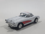 Kinsmart 1957 Chevrolet Corvette AC Delco White Pull Back Die Cast Toy Car Vehicle