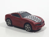 Mega Bloks Streetz Dark Red with Black and White Checkers Miniature Plastic Die Cast Toy Car Vehicle