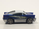 Mega Bloks Streetz Blue with White Roof Miniature Plastic Die Cast Toy Car Vehicle