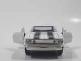 Sunnyside Superior 1967 Camaro Russound White 1/34 Scale Pullback Motorized Friction Die Cast Toy Car Vehicle with Opening Doors and Hood